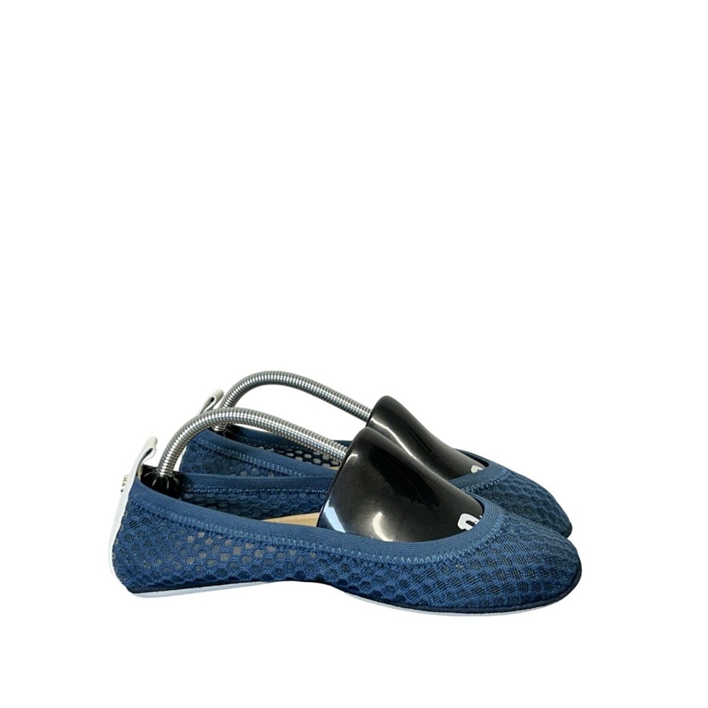 Yosi Samra Indigo Blue Mesh Folding Ballet Flats Size 7 with Box & Dust Bag NEW